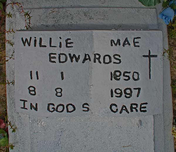 Willie Mae Edwards Gravestone Photo
