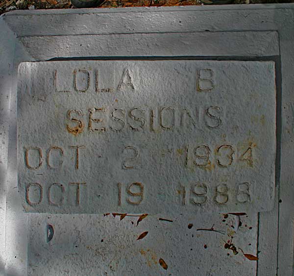 Lola B. Sessions Gravestone Photo