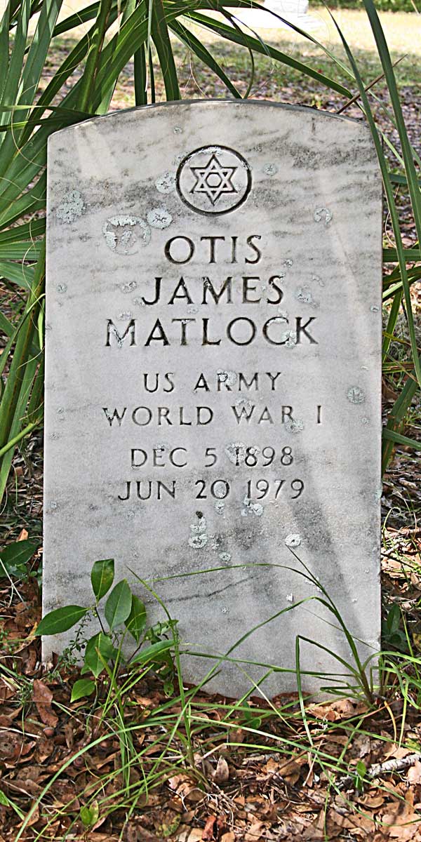 Otis James Matlock Gravestone Photo