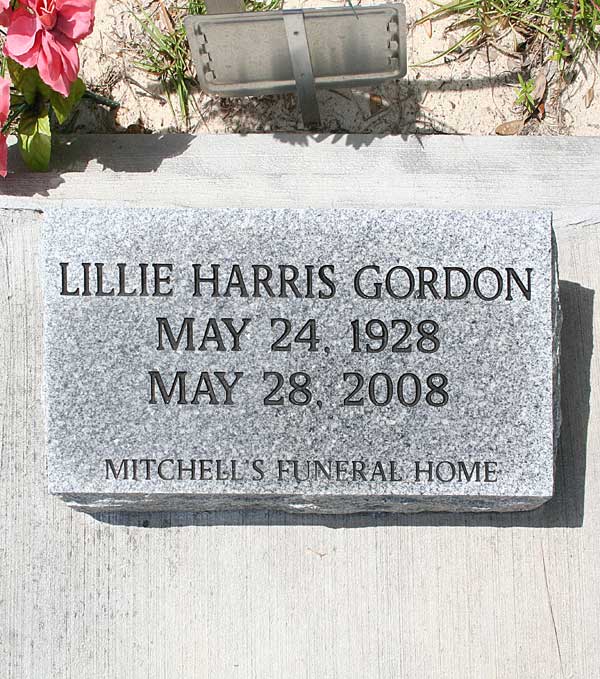 Lillie Harris Gordon Gravestone Photo