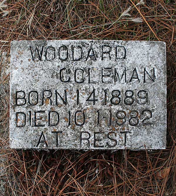 Woodard Coleman Gravestone Photo