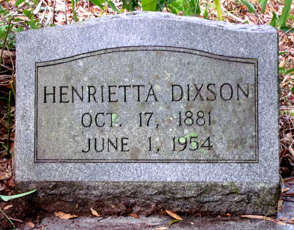 Henrietta Dixson Gravestone Photo