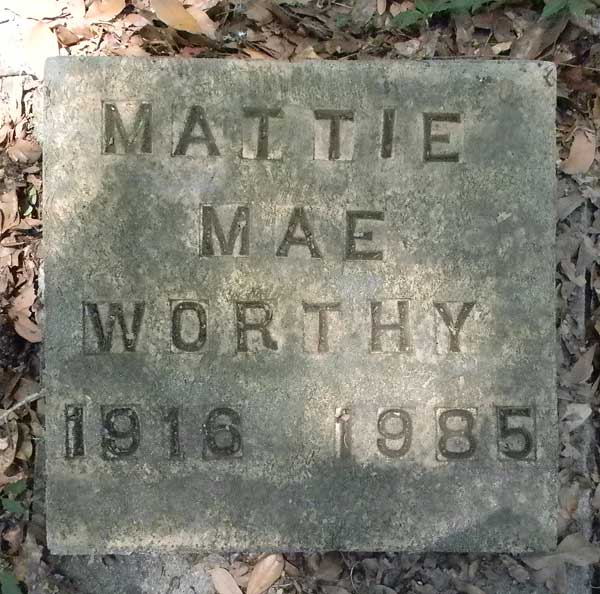 Mattie Mae Worthy Gravestone Photo