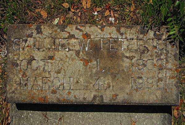 Sallie W. Peterson Gravestone Photo