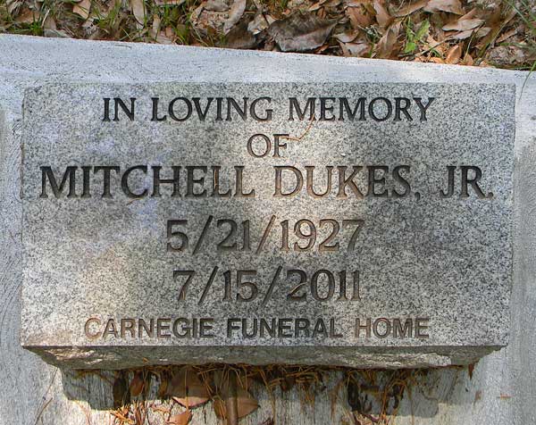 Mitchell Dukes Gravestone Photo