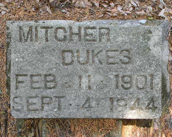 Mitcher Dukes Gravestone Photo