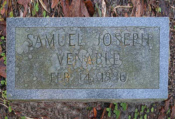 Samuel Joseph Venable Gravestone Photo