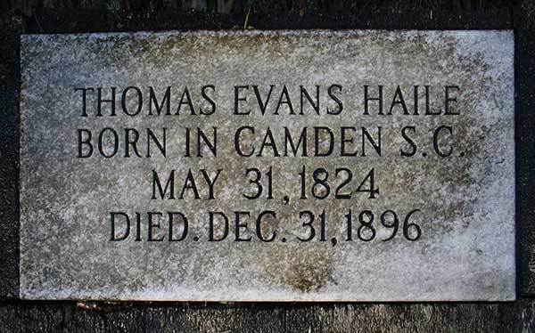 Thomas Evans Haile Gravestone Photo