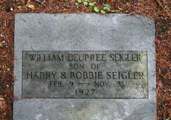 William Deupree Seigler Gravestone Photo