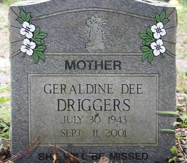 Geraldine Dee Driggers Gravestone Photo