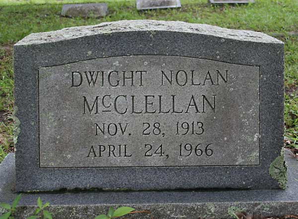 Dwight Nolan McClellan Gravestone Photo