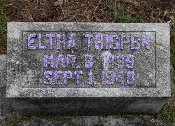 Eltha Thigpen Gravestone Photo