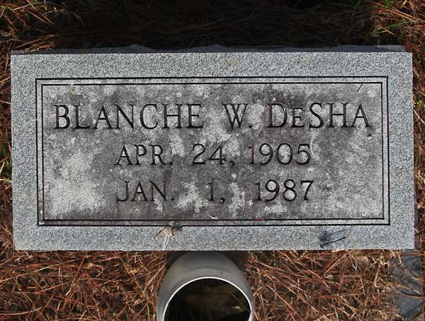 Blanche W. DeSha Gravestone Photo