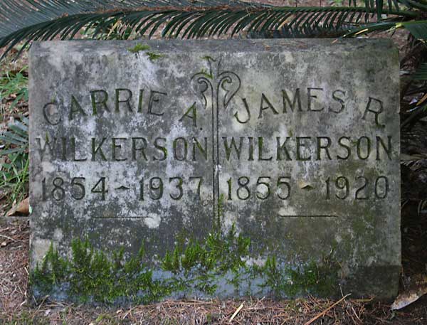 Carrie A. & James R. Wilkerson Gravestone Photo