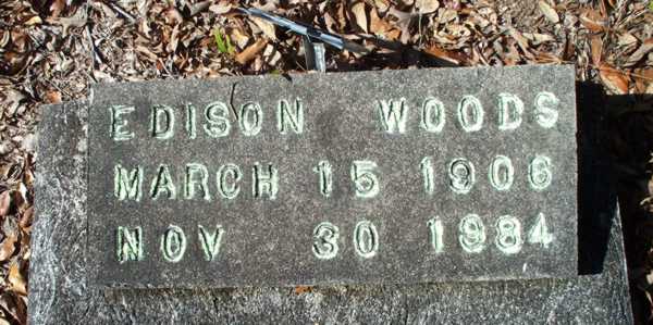 Edison Woods Gravestone Photo