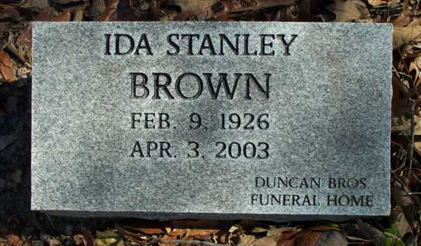 Ida Stanley Brown Gravestone Photo