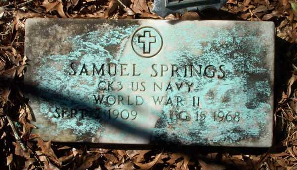 Samuel Springs Gravestone Photo