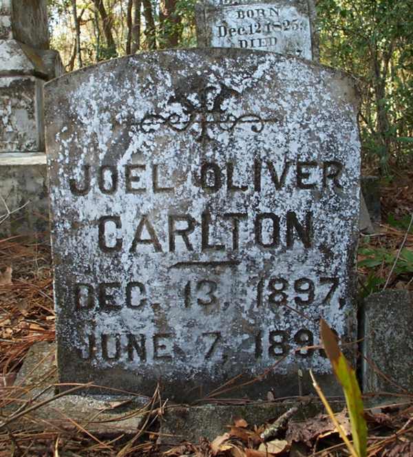 Joel Oliver Carlton Gravestone Photo