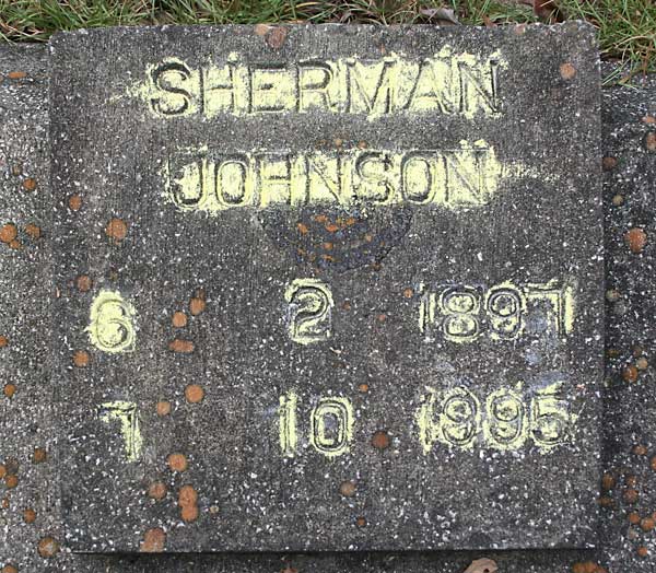 Sherman Johnson Gravestone Photo
