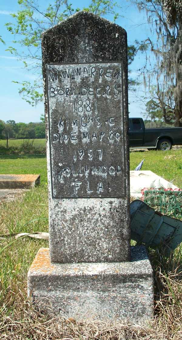 W.W. Warren Gravestone Photo
