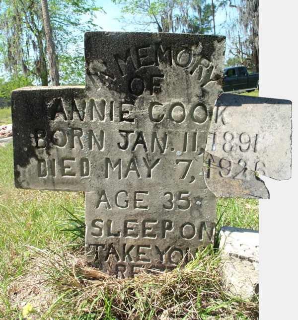 Annie Cook Gravestone Photo