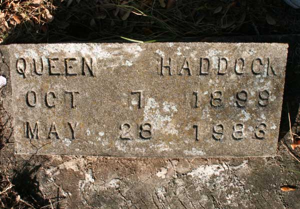 Queen Haddock Gravestone Photo