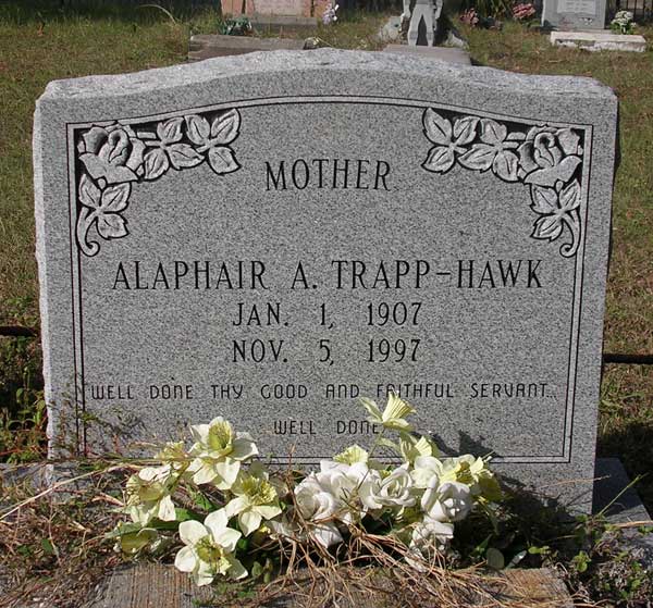 Alaphair A. Trapp-Hawk Gravestone Photo