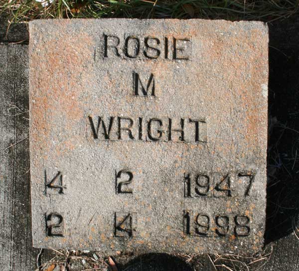 Rosie M. Wright Gravestone Photo