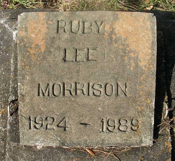 Ruby Lee Morrison Gravestone Photo