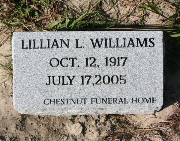 Lillian L. Williams Gravestone Photo