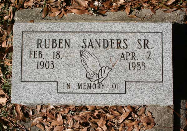 Ruben Sanders Gravestone Photo