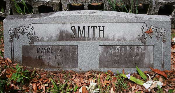 Mayme V. & Virgil S. Sr. Smith Gravestone Photo
