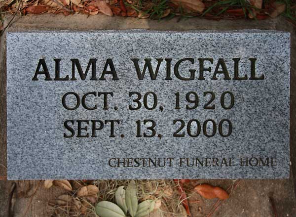 Alma Wigfall Gravestone Photo