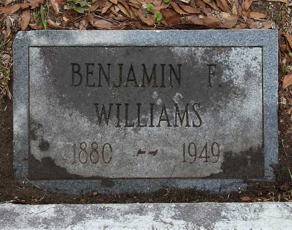 Benjamin F. Williams Gravestone Photo