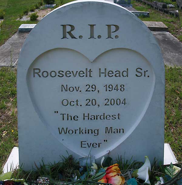 Roosevelt Head Gravestone Photo