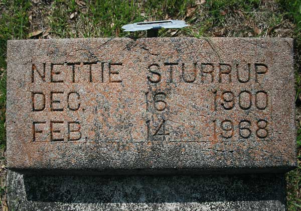 Nettie Sturrup Gravestone Photo
