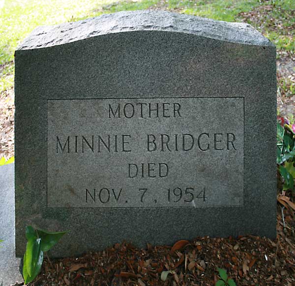 Minnie Bridger Gravestone Photo
