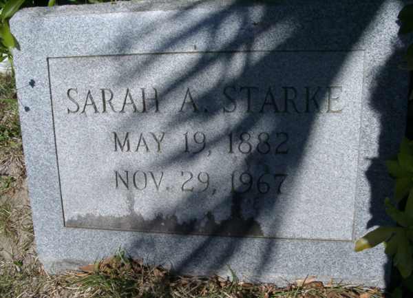 Sarah A. Starke Gravestone Photo