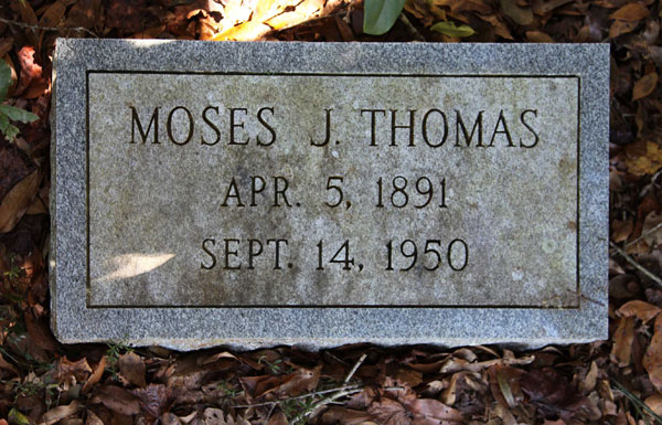 MOSES J. THOMAS Gravestone Photo