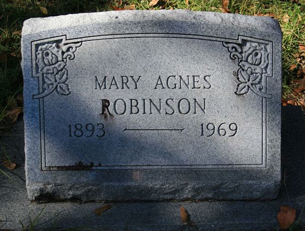 MARY AGNES ROBINSON Gravestone Photo