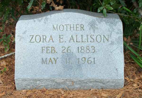 Zora E. Allison Gravestone Photo