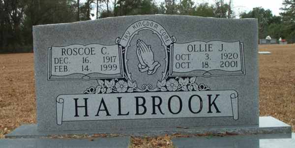 Roscoe C. & Ollie J. Halbrook Gravestone Photo