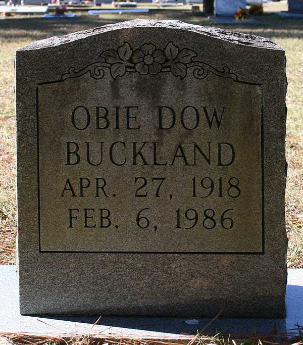 Obie Dow Buckland Gravestone Photo