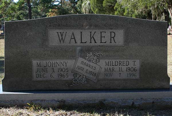 M. Johnny & Mildred T. Walker Gravestone Photo