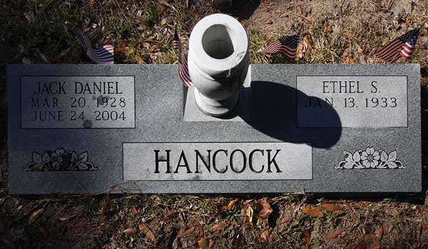 Jack Daniel & Ethel S. Hancock Gravestone Photo
