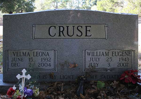 Velma Leona & William Eugene Cruse Gravestone Photo