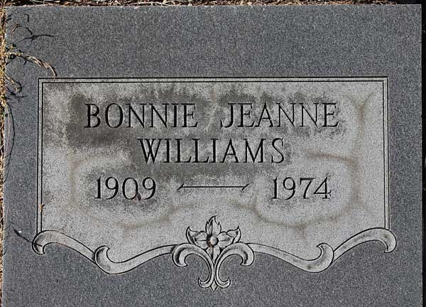 Bonnie Jeanne Williams Gravestone Photo