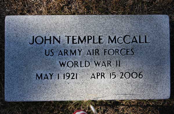 John Temple McCall Gravestone Photo