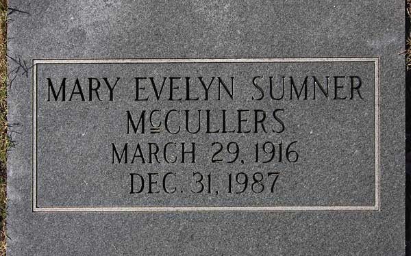 Mary Evelyn Sumner McCullers Gravestone Photo
