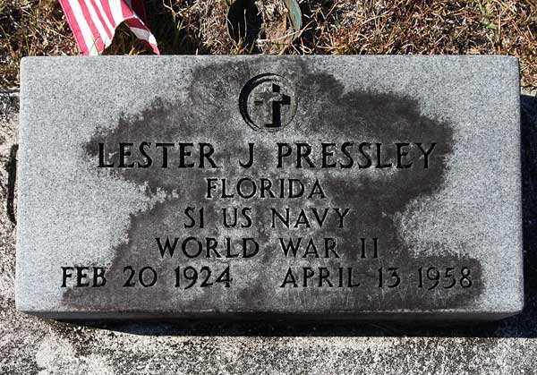 Lester J. Pressley Gravestone Photo